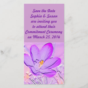 Save the Date besticht durch Lila Crocus Cards