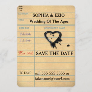 Save the Date Bibliotheks-Karte