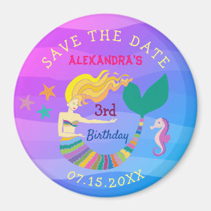 Save the Date Birthday Niedlich Mermaid Magnet
