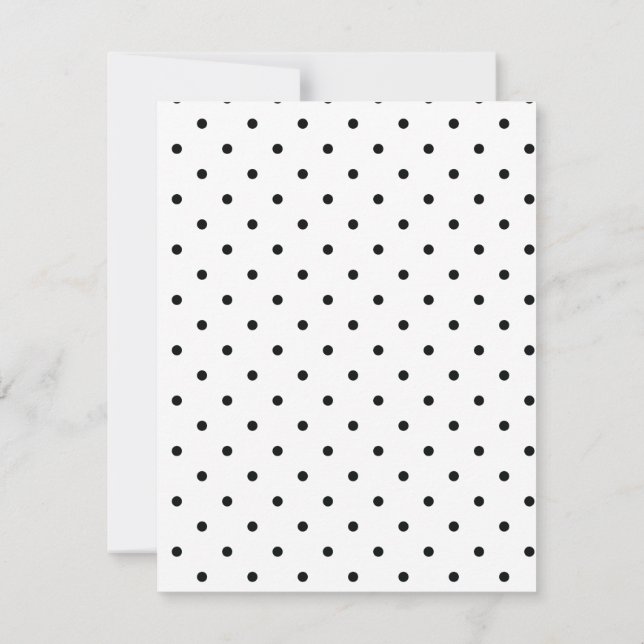 Save the Date Black and white polka dot wedding (Rückseite)