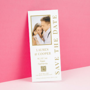 Save the Date Black Gold QR Code Moderne Hochzeit