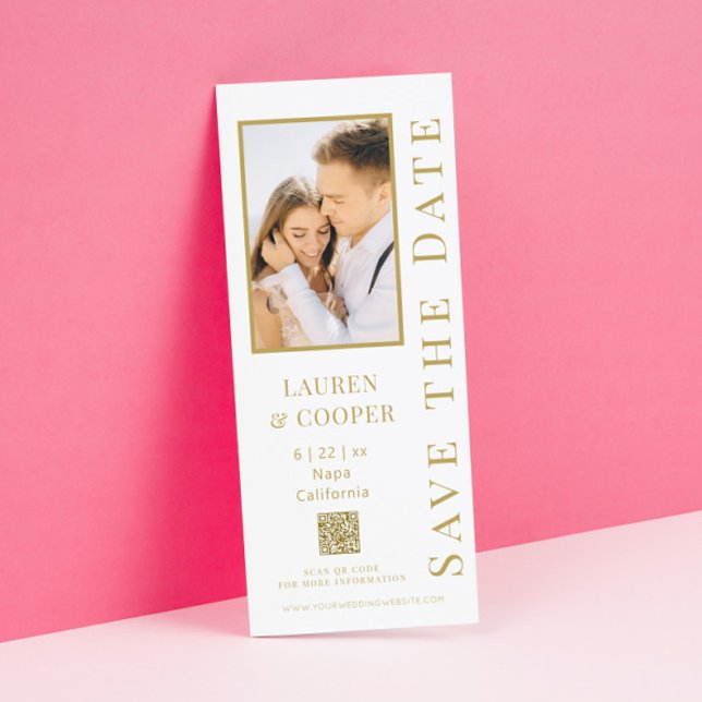 Save the Date Black Gold QR Code Moderne Hochzeit (Von Creator hochgeladen)