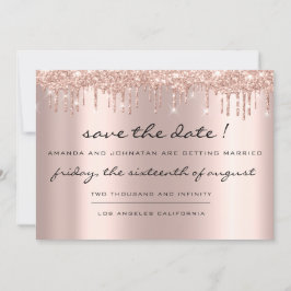 Save the Date Black Rose Tropfen Blue Navy