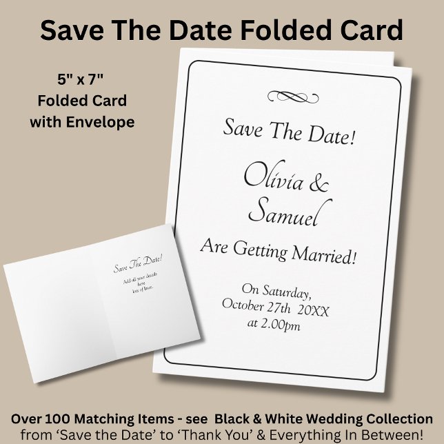 Save The Date - Black & White with Infinity Scroll Karte (Von Creator hochgeladen)