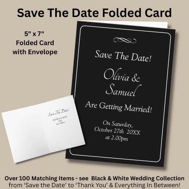 Save The Date - Black & White with Infinity Scroll Karte (Von Creator hochgeladen)