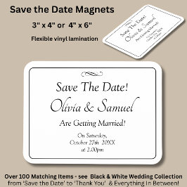 Save The Date - Black & White with Infinity Scroll Magnet
