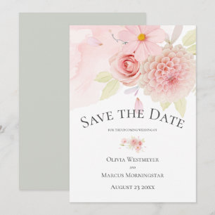 Save the Date blass Rosa Einladung