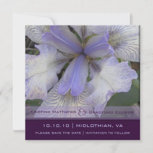 Save the Date blaue Iris 5x5