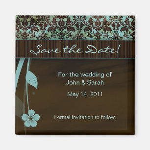 Save the Date blaues Braun des Magnet