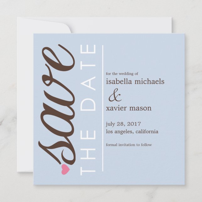 Save The Date | Blue Ankündigung Datum freihalten (Vorderseite)