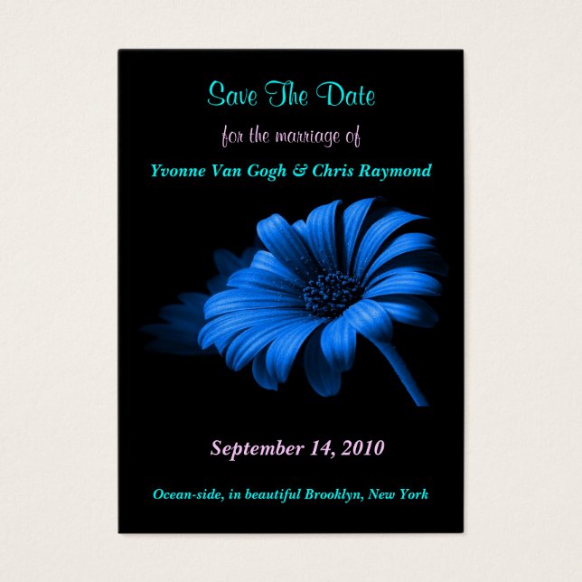 Save the Date Blue Daisy II (Vorderseite)