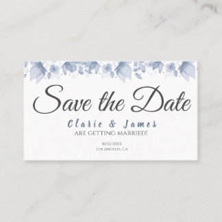 Save the Date Blue Watercolor Ankündigung Postcar