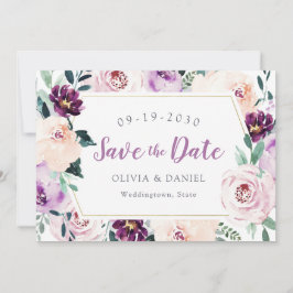 Save the Date blühende botanische lila Blüte
