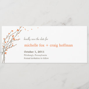Save the Date blühende Zweige - Orange