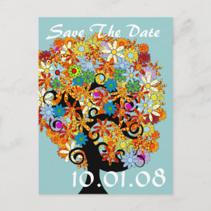 SAVE THE DATE - BLUME ANKÜNDIGUNGSPOSTKARTE