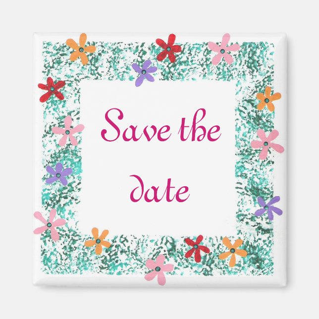 Save the Date, Blume-Randmagnete Magnet (Vorne)