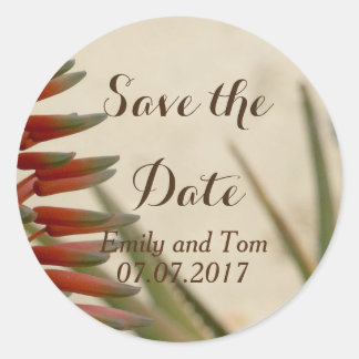 Save the Date Blume Romance Round Sticker