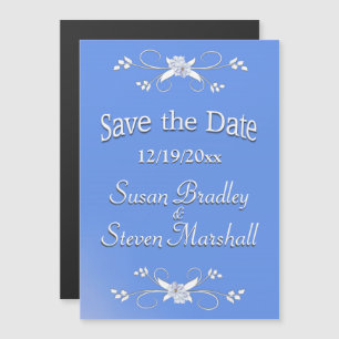 Save the Date Blumenakzente Magneteinladung
