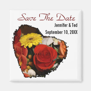 Save the Date Blumenherz gestapelt Bouquet Magnet