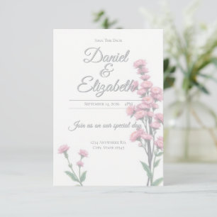 Save The Date Blumenhochzeits-Einladung