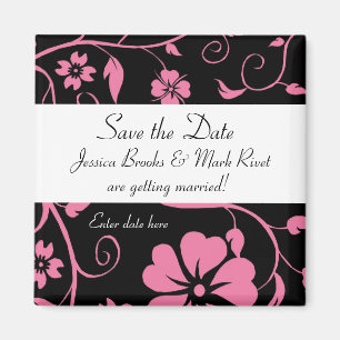 Save the Date - Blumenhochzeits-Magnet Magnet