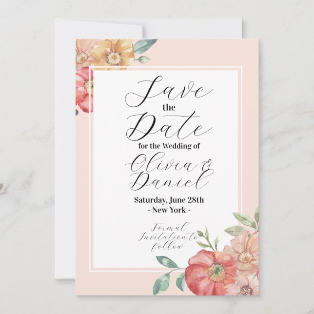 Save the Date Blumensommer Blume Aquarell (Vorderseite)