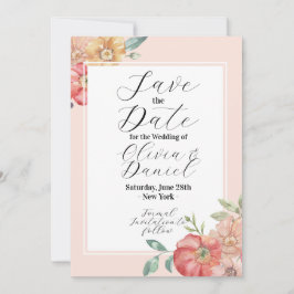 Save the Date Blumensommer Blume Aquarell