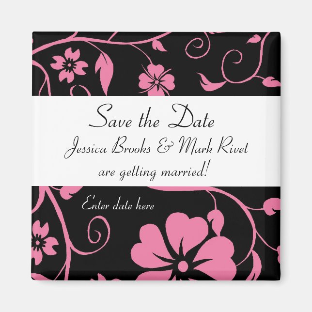 Save the Date - Blumenzettel Magnet (Vorne)