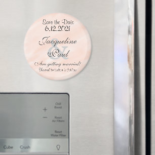 Save the Date Blush Personalisiert Round Magnet