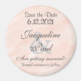Save the Date Blush Personalisiert Round Magnet