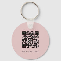 Save the Date blush QR Code Wedding Schlüsselanhän