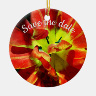 Save the Date Blüte der roten Blume Keramik Ornament