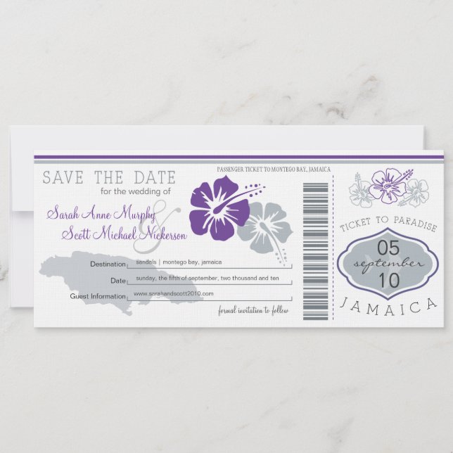 Save the Date Boarding nach Jamaika (Vorderseite)