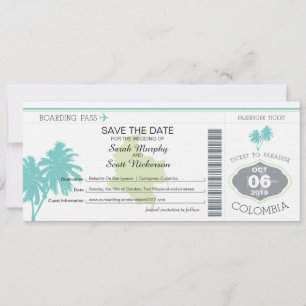 Save the Date Boarding nach Kolumbien