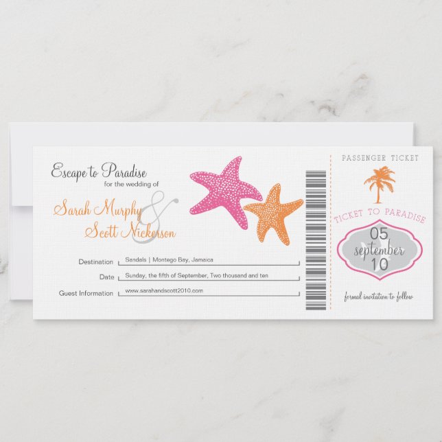 Save the Date Boarding Pass (Vorderseite)