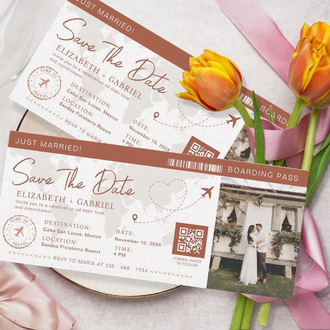 Save the Date Boarding Pass - Nostalgie Treviso Einladung (Von Creator hochgeladen)