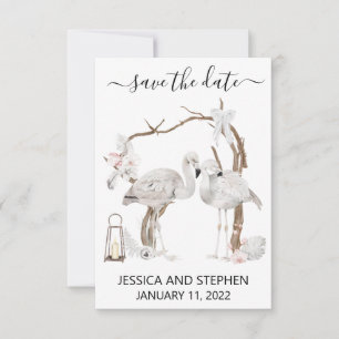 Save the Date Boho Flamingo Tropical
