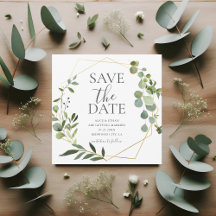 Save the Date Boho Greenery Eucalyptus-Blätter
