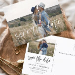 Save the Date Boho Minimalistisch Foto Modern Postkarte<br><div class="desc">Mit unserer Save the Date Boho Minimalistisch Foto Modern Postcard erfassen Sie die Essenz Ihrer Liebe. Diese Postkarte ist eine Mischung aus zeitgenössischem Minimalismus und böhmischem Charme und ist somit die perfekte Wahl für Ihre kommende Hochzeit. Diese Postkarte mit Ihrem hochgeschätzten Foto in der Verlobung wird zu einer greifbaren Erinnerung,...</div>