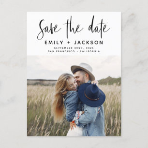 Save the Date Boho Minimalistisch Foto Modern Postkarte