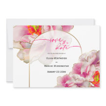 Save The Date | Bold Beautiful Scarlet Peony Invi