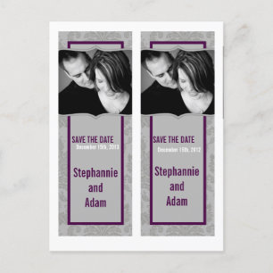 Save the Date Book Mark Favorits Modern Gray Damas Ankündigungspostkarte