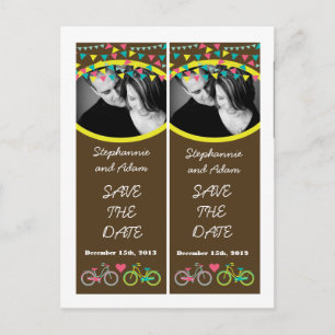Save the Date Book Mark Favors Liebe Lovers Bikes  Ankündigungspostkarte