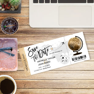 Save the Date Bordkarte Vintage Karte
