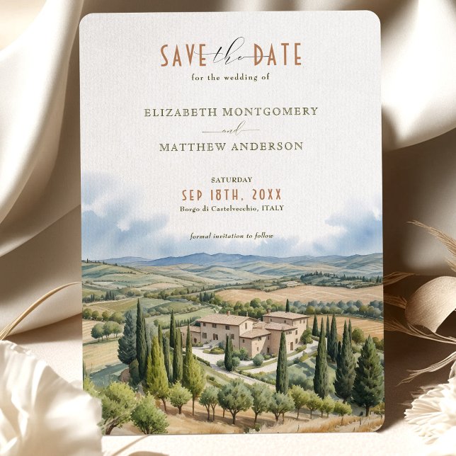 Save the Date Borgo di Castelvecchio, Italien Einladung (Von Creator hochgeladen)