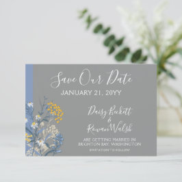 Save the Date Botanische Daisy Floral Navy Card Einladung