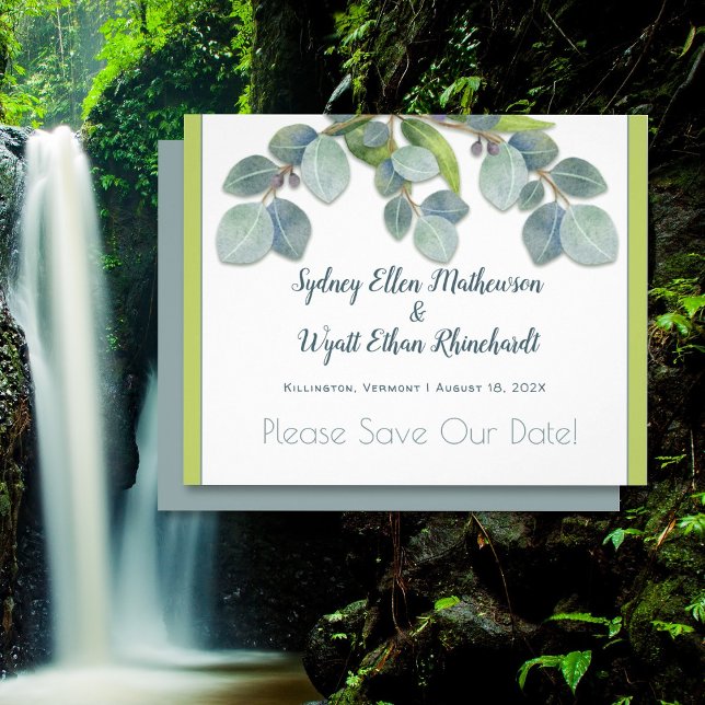 Save the Date Botanische Eukalyptus-Hochzeit Flyer (Von Creator hochgeladen)