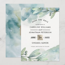 Save The Date. Botanische Hochzeitsankündigung Date