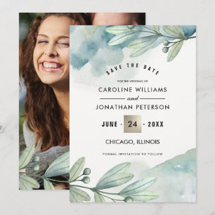 Save The Date. Botanische Hochzeitskarte Date