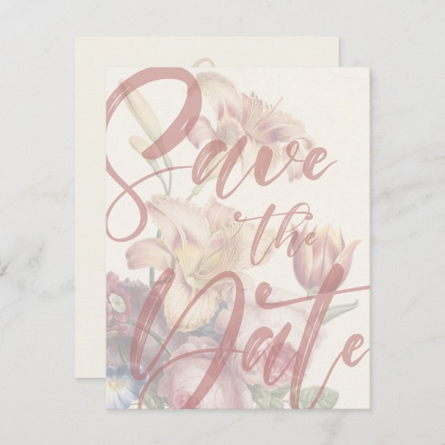 Save the Date Bouquet-Vorlage (Vorne/Hinten)